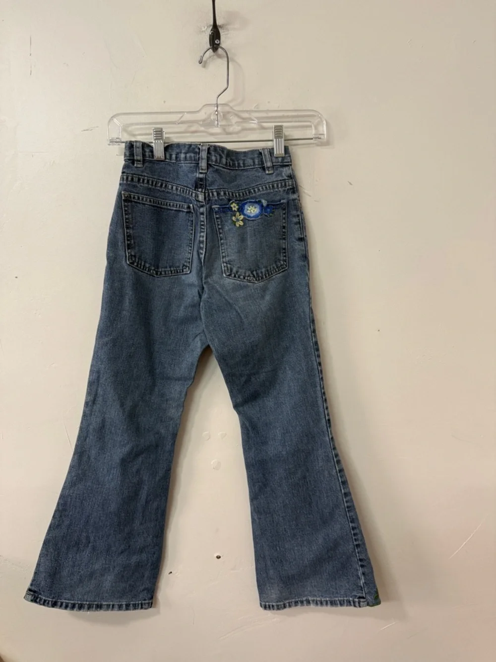 Old Navy Blue Embroidered Flared Jeans 2001